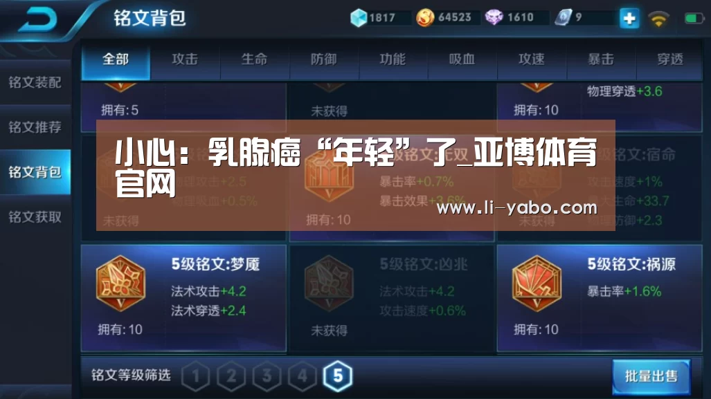 小心:乳腺癌“年轻”了_亚博体育官网(图1) 亚博app